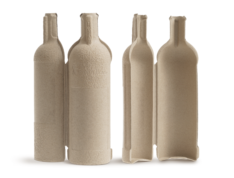 Bottles from molded fiber paper
